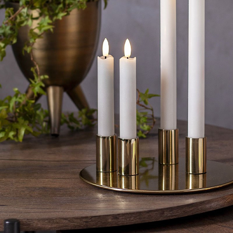 LED Antikljus 2-pack Flamme Rustic 15 cm