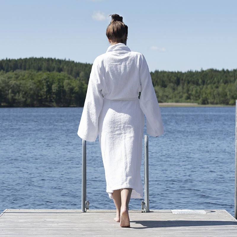 Hotellbadrock Vit Unisex