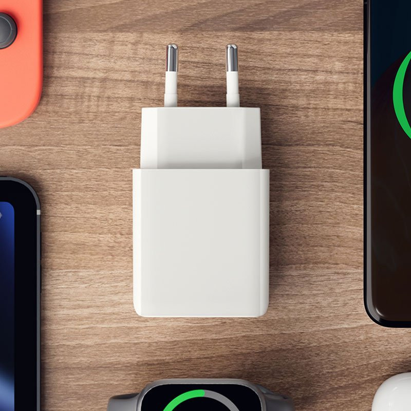Väggladdare USB-C + USB-A 20W PD